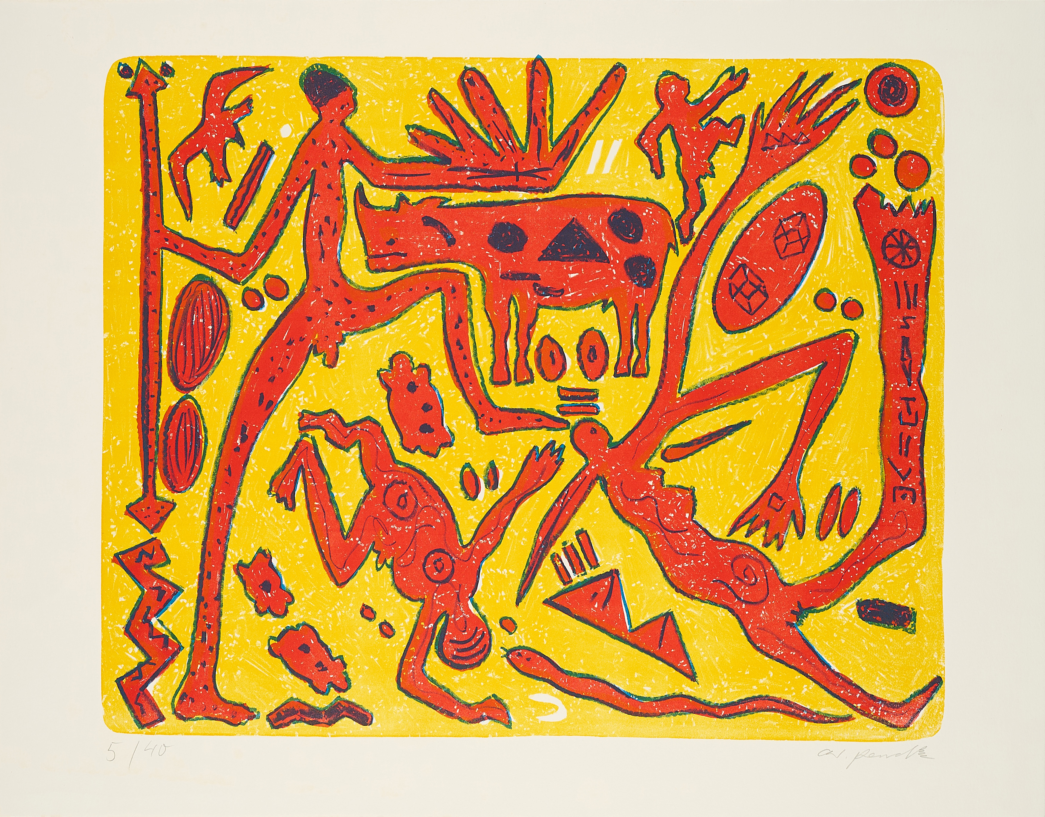 AR Penck - Das rote Flugzeug, 80106-34, Van Ham Kunstauktionen