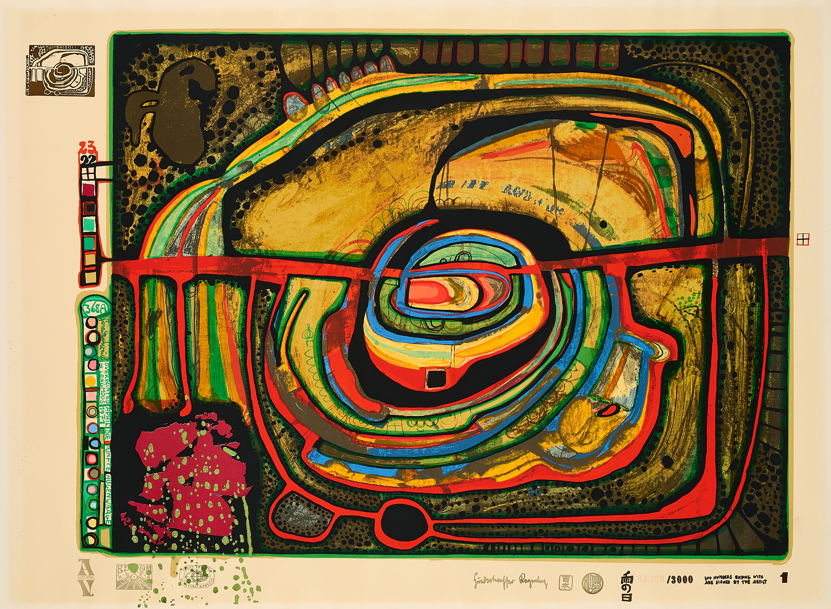 Friedensreich Hundertwasser - Eyebalance Number Five Aus Look at it on a rainy Day, 79685-52, Van Ham Kunstauktionen