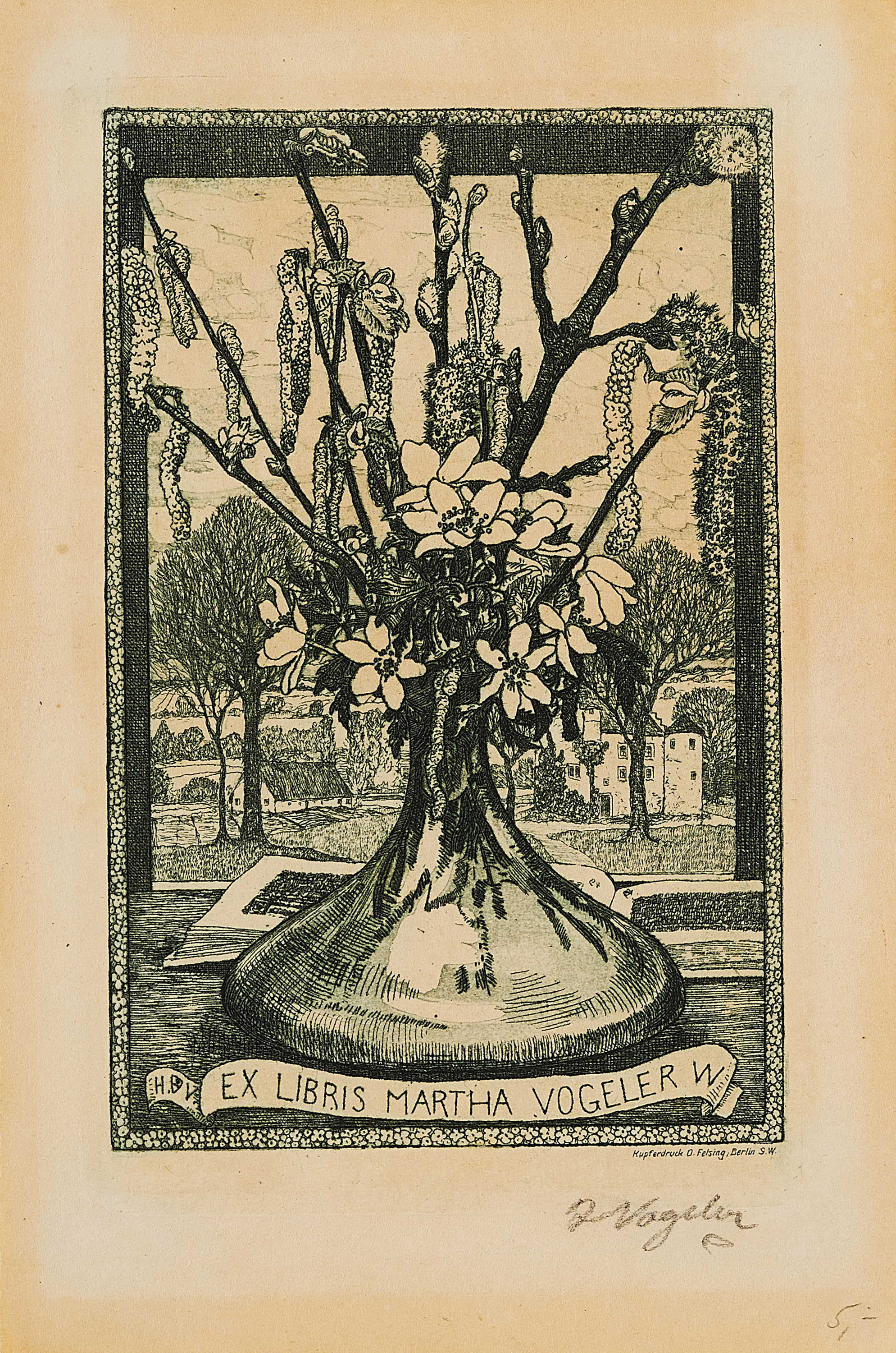 Heinrich Vogeler - ExLibris Martha Vogeler, 10000-7, Van Ham Kunstauktionen