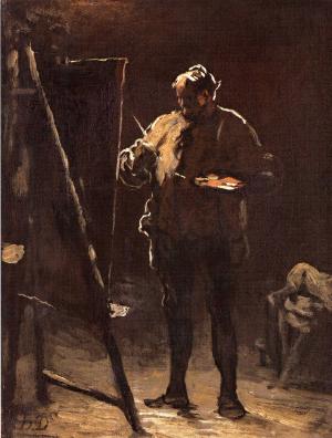 Portrait Künstler Daumier Honoré (1808 Marseille  - 1879 Valmondois),1.H. 19.Jh.…