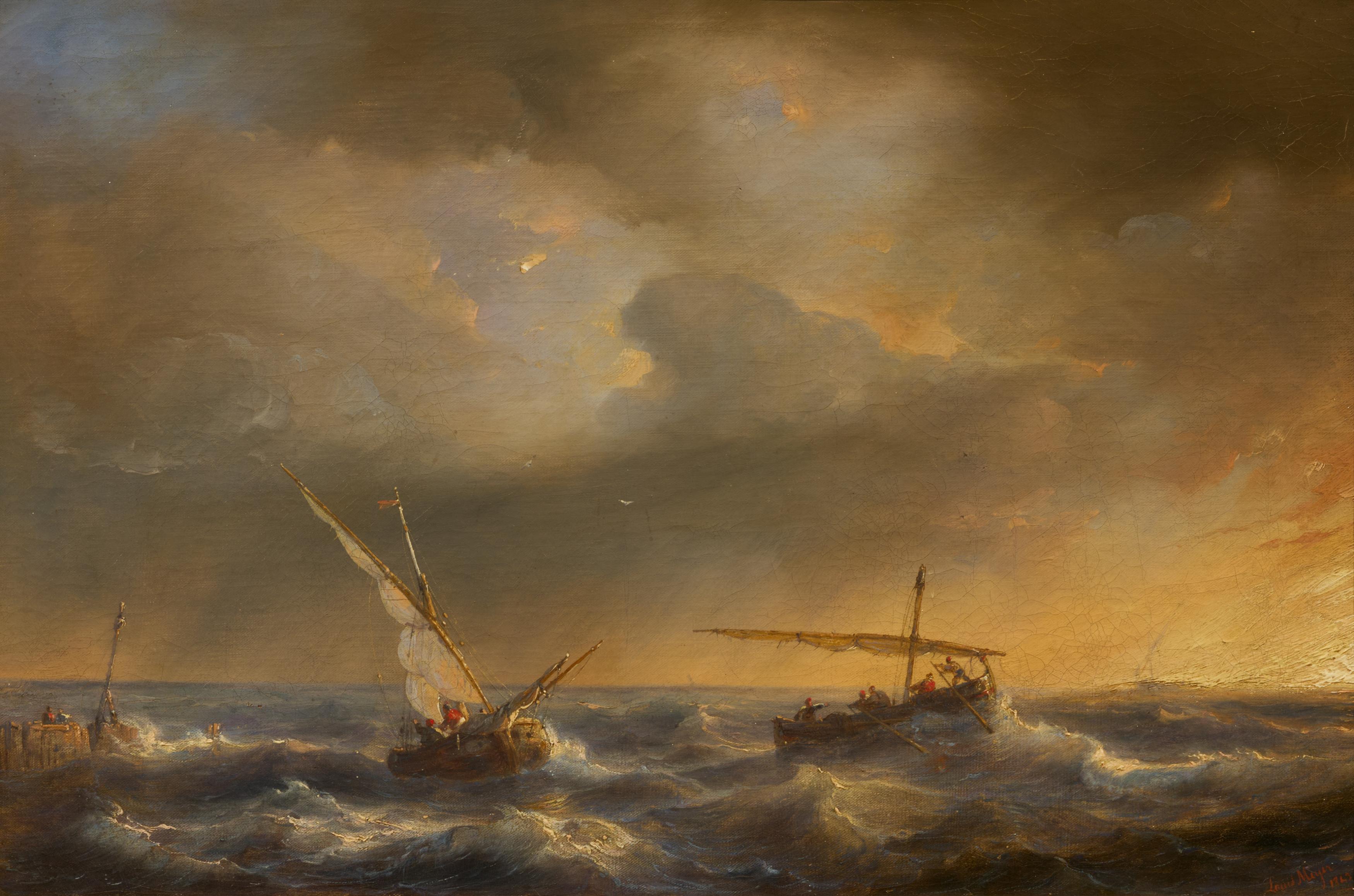 Johan Hendrik Louis Meijer - Heimkehrende Fischerboote im Abendlicht, 76818-2, Van Ham Kunstauktionen