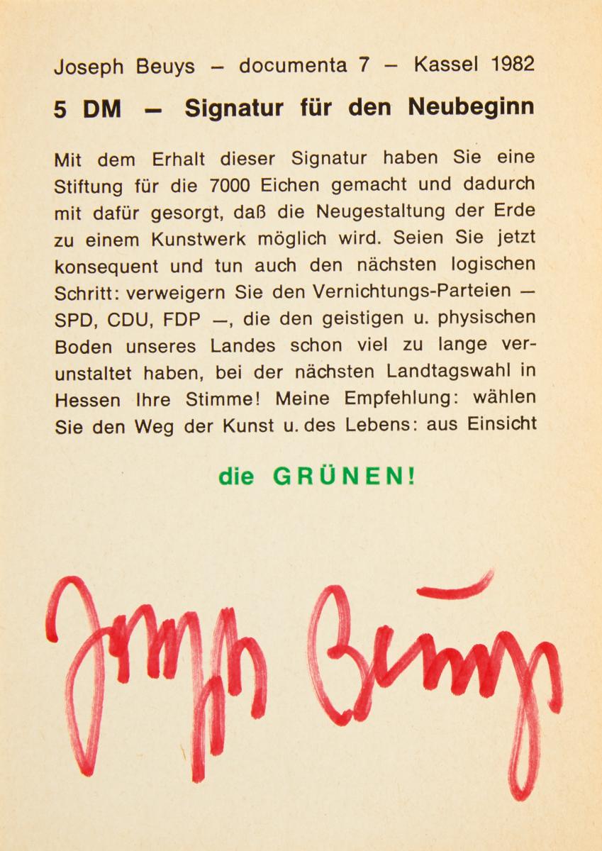 Joseph Beuys - Signatur fuer den Neubeginn, 58062-178, Van Ham Kunstauktionen