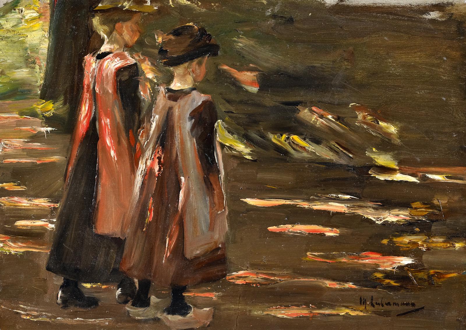 Max Liebermann - Zwei gehende Maedchen - Studie zum Schulgang in Laren, 58569-1, Van Ham Kunstauktionen