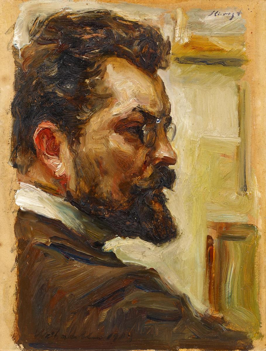Portrait Künstler Slevogt Max (1868 Landshut  - 1932 Neukastel),um 1900…