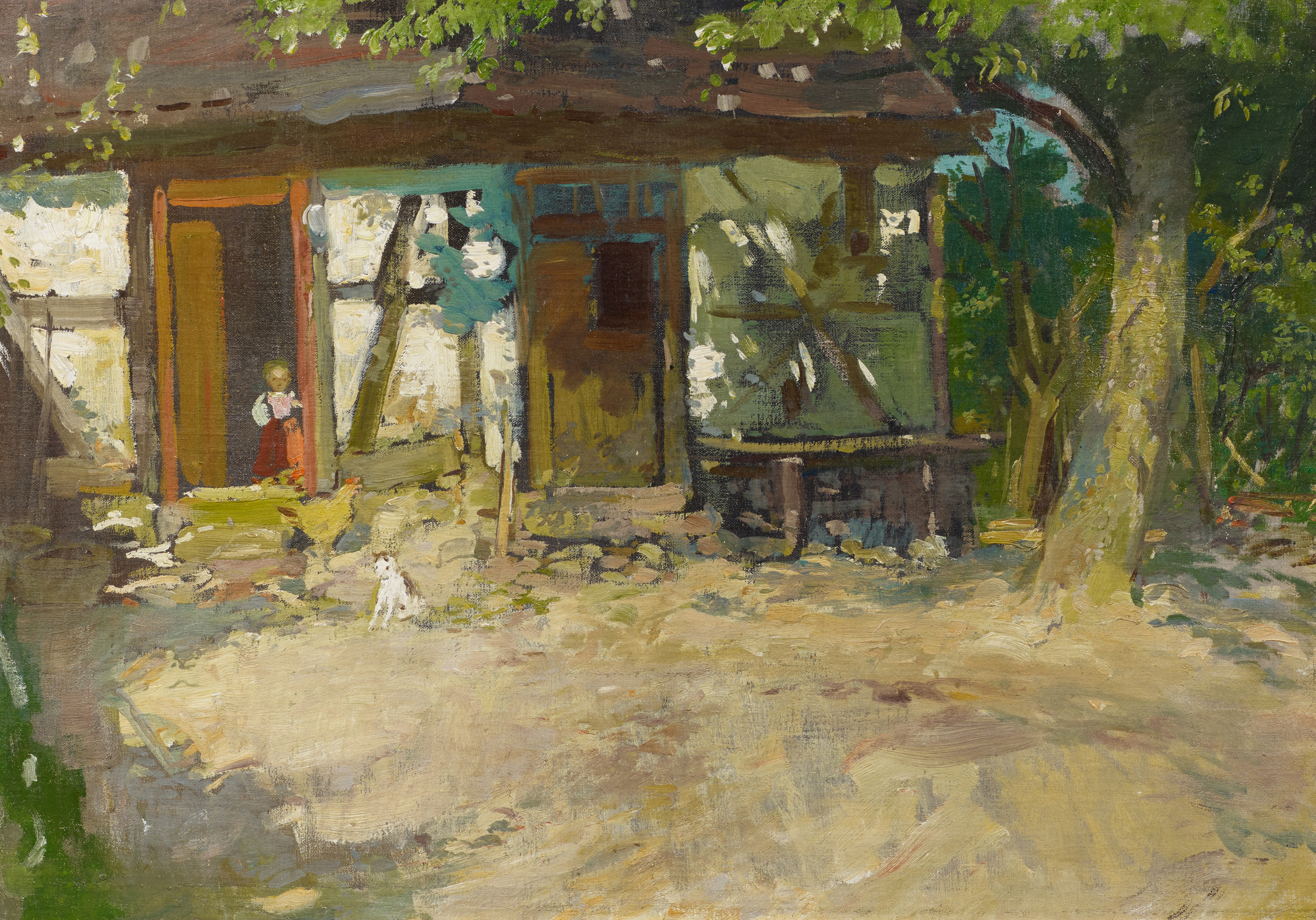 Robert Hermann Sterl - Bauernhaus mit Katze, 64466-19, Van Ham Kunstauktionen