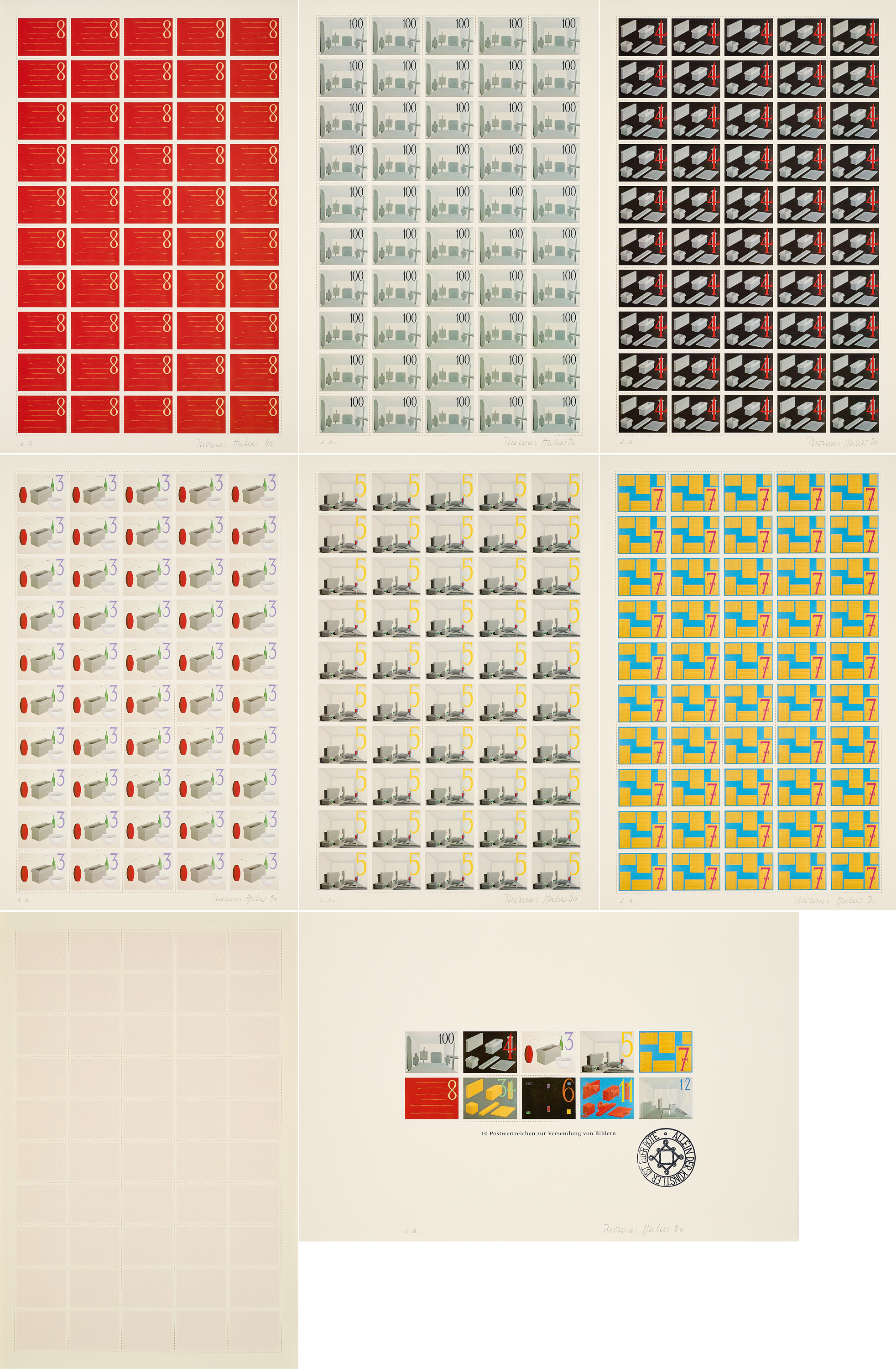 Thomas Huber - 10 Postwertzeichen zur Versendung von Bilder, 79527-250, Van Ham Kunstauktionen