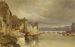 Alexandre Calame - Das Ufer der Etsch in Verona, 73699-1, Van Ham Kunstauktionen