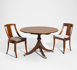 Runder Tisch und Folge von sechs Gondelstuehlen, 75134-6, Van Ham Kunstauktionen