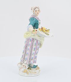 Meissen - Obsthaendlerin kleiner Kavalier und Tasse mit Untertasse, 73219-16, Van Ham Kunstauktionen