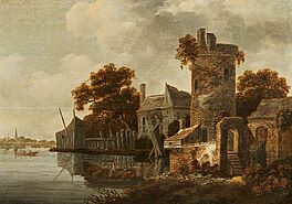 Haarlemer Schule - Flusslandschaft mit Ruine, 68416-4, Van Ham Kunstauktionen