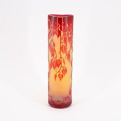 Daum Freres - Zylinderfoermige Vase mit Birkenblaettern, 79167-5, Van Ham Kunstauktionen