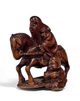 Drei Netsuke Taenzer Reiter und Tiger, 64520-6, Van Ham Kunstauktionen