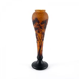 Daum Freres - Keulenfoermige Vase mit Abendlandschaft, 76847-31, Van Ham Kunstauktionen