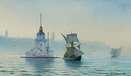 Aleth Bjorn - Istanbul Der Maedchenturm in der Meerenge vor der Stadt, 70537-2, Van Ham Kunstauktionen