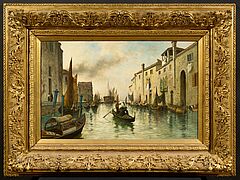 Freiherr Heinrich Ludwig von Gleichen-Russwurm - Blick auf den Rio del Ponte Longo auf der Insel Giudecca in Venedig, 73809-1, Van Ham Kunstauktionen