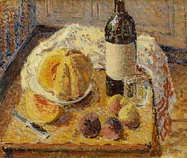 Jenny Montigny - Stillleben mit Melone Pfirsichen und einer Weinflasche, 65927-12, Van Ham Kunstauktionen