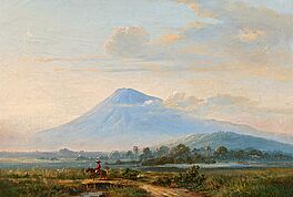 Raden Saleh Ben Jaggia - Landschaft mit Blick auf den Vulkan Merapi auf Java, 79507-1, Van Ham Kunstauktionen