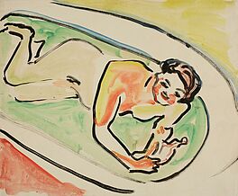 Ernst Ludwig Kirchner - Liegende Dodo in der Badewanne Maedchen in der Badewanne, 79420-1, Van Ham Kunstauktionen