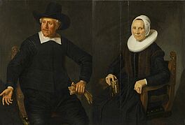 Jan Albertsz Rotius - Zwei Gemaelde Portraits des Jan Vrederksz Abberkerk und der Grietjen Cornelis ehemals als Lucia Sijm identifiziert, 65884-9, Van Ham Kunstauktionen