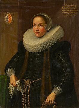 Gortzius Geldorp - Portraet der Catharina Anckems im vornehmen Gewand mit Muehsteinkragen, 76282-2, Van Ham Kunstauktionen