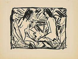 Otto Mueller - Ein sitzendes und ein kniendes Maedchen unter Blaettern, 76946-15, Van Ham Kunstauktionen