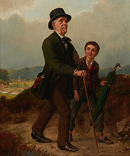 Carl Wilhelm Huebner - Wanderer mit Jungem, 69542-23, Van Ham Kunstauktionen