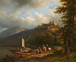 George Andries Roth - Das Rheintal bei St Goar mit der Ruine Rheinfels, 76308-1, Van Ham Kunstauktionen