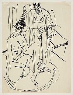 Ernst Ludwig Kirchner - Stehender und sitzender Akt im Tub, 73022-4, Van Ham Kunstauktionen