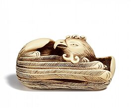 Netsuke Liegender Hoo-Vogel, 65350-59, Van Ham Kunstauktionen