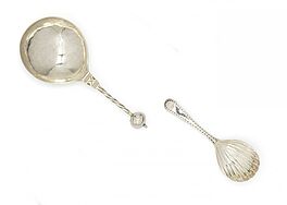 George III Caddy Spoon und Loeffel mit Kugelzier, 65200-14, Van Ham Kunstauktionen