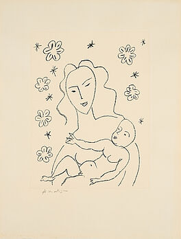 Henri Matisse - Vierge et Enfant sur fond de fleurs et detoiles, 76017-5, Van Ham Kunstauktionen