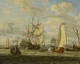 Abraham Jansz Storck - Zar Peter der Grosse besucht die Fregatte Peter und Paul auf der Ij vor Amsterdam, 70001-883, Van Ham Kunstauktionen