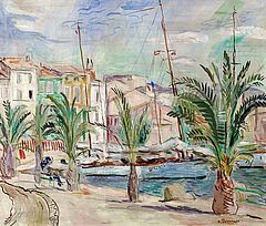 Hans Purrmann - Palmen am Hafen von Sanary, 60855-4, Van Ham Kunstauktionen