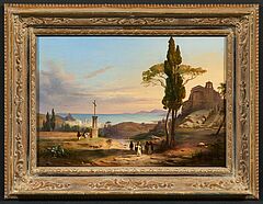 Johann Wilhelm Schirmer - Landschaft mit Kloster im suedlichen Italien, 77316-13, Van Ham Kunstauktionen