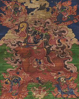 Seltenes Thangka des Damchen Garwa Nagpo, 65026-2, Van Ham Kunstauktionen