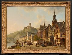 Jacques Francois Carabain - Markttag am Ufer der Mosel in Cochem, 75422-2, Van Ham Kunstauktionen
