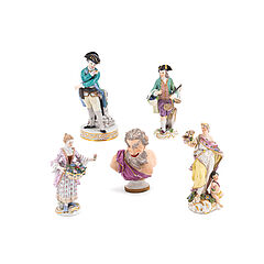 Meissen - Gruppe aus vier Figuren und einer Bueste, 76821-277, Van Ham Kunstauktionen