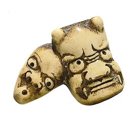 Netsuke Oni- und Usobuki-Maske, 65350-63, Van Ham Kunstauktionen