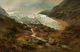 Hermann Herzog - Gletscherlandschaft mit Hirschen und Adler, 73233-1, Van Ham Kunstauktionen