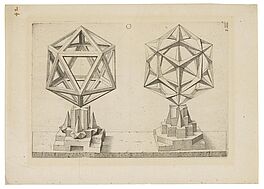 Jost Ammann - Perspektivische Studie mit Rhombentrikontaeder und Ikosaeder, 68001-37, Van Ham Kunstauktionen