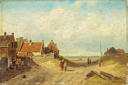 Charles Leickert - Hollaendisches Fischerdorf am Meer, 64462-6, Van Ham Kunstauktionen