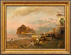 Oswald Achenbach - Abendstimmung am Hafen von Ischia, 79876-9, Van Ham Kunstauktionen