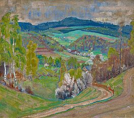 Georg Luehrig - Erzgebirgslandschaft im Fruehling, 58462-12, Van Ham Kunstauktionen