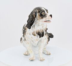 Meissen - Sitzender Wachtelhund, 73046-6, Van Ham Kunstauktionen