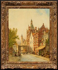 Pieter Cornelis Dommersen - Strassenszene in Bruegge, 79033-13, Van Ham Kunstauktionen