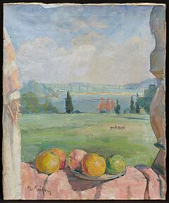 Kurt Kuehn - Stillleben mit Aepfeln auf der Veranda des Ateliers oberhalb des Sees, 76314-96, Van Ham Kunstauktionen