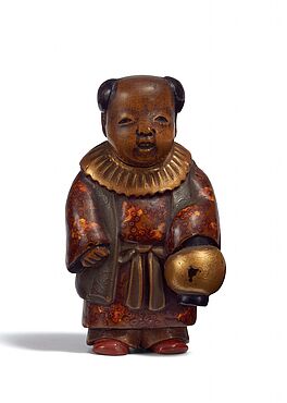 Netsuke Karako in festlichem Gewand mit Laterne, 65350-46, Van Ham Kunstauktionen