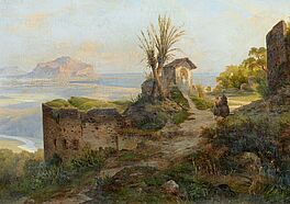 Carl Morgenstern - Blick auf die Bucht von Palermo mit dem Monte Pellegrino, 79629-2, Van Ham Kunstauktionen