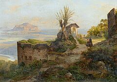 Carl Morgenstern - Blick auf die Bucht von Palermo mit dem Monte Pellegrino, 79629-2, Van Ham Kunstauktionen