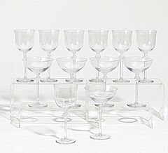 Rene Lalique - Set von Wein- und Champagnerglaesern Roxane, 70554-5, Van Ham Kunstauktionen